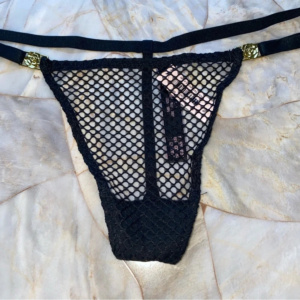 VS VERY SEXY Fishnet Adjustable V-String Panty Medium